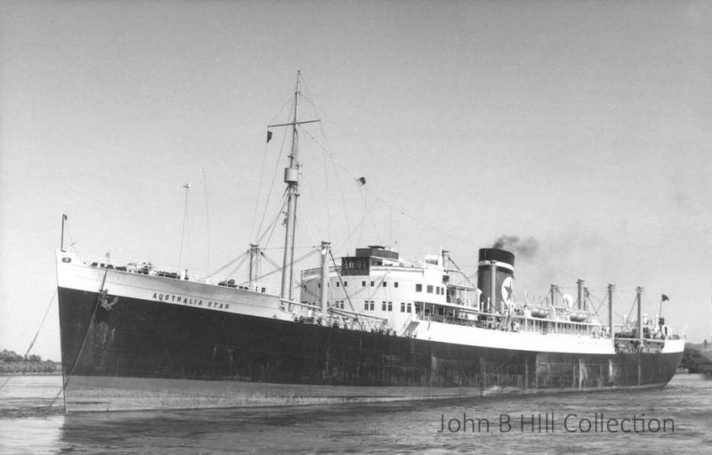 The first Australia Star was 11,122grt and built in 1935. On 15th June 1964 she arrived at Faslane to be broken up by Shipbreaking Industries.