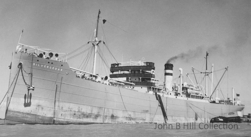 The 4,354grt Silvercedar was built in 1924 by Doxford & Sons at Pallion. On 15th October 1941 she was torpedoed and sunk by U-553 in the Atlantic while on a voyage from New York to Liverpool carrying steel and general cargo. There were 26 survivors but 22 lives were lost.