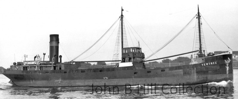 The 826grt Yewtree was built in 1928 by Scott Bowling on the Clyde. On 11th April 1960 she arrived at Blyth to be broken up by Hughes Bolckow.