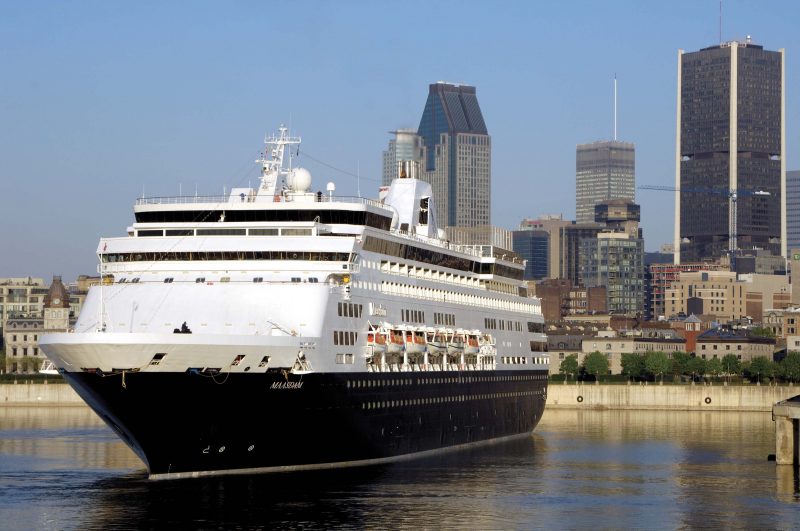 Holland America’s 33,451gt Maasdam at Montréal. She was built in 1993 by Fincantieri at Monfalcone.