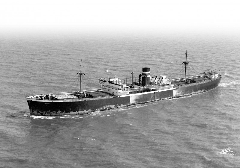 The 5,117grt Suncrest was built in 1940 by Burntisland Shipbuilding. In 1952 she was sold to Zim Israel and renamed Atsmaut and in 1956 she joined Cia Sol de Nav. SA of Costa Rica as Sunrise. In 1959 she was sold to  Silver Star Shipping and renamed Silver Prince, and in 1963 she moved to Sider Line Cia de Nav. SA as Aura. She was broken up by CN del Golfo at La Spezia in December 1971. Photo: FotoFlite