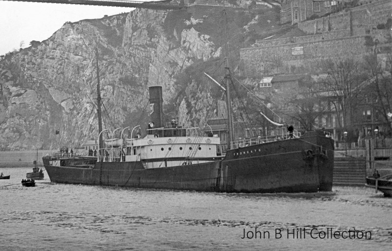 The 2,553grt Trongate was built in 1897 by Turnbull at Whitby. On 22nd September 1917 she was torpedoed and sunk by U-71 off Flamborough Head while on a voyage from South Shields to Ipswich and Rochefort with a cargo of coal. Two lives were lost.