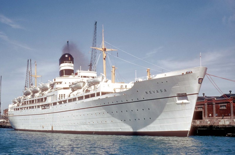 The Nevasa at Southampton as a school ship.