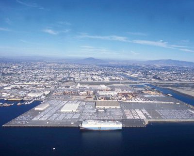 The City Marine Terminal with a MOL vehicle carrier alongside.