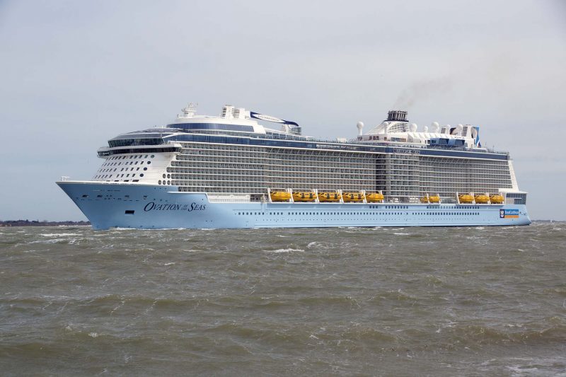 S1606-06 Ovation of the Seas passes Calshot inward to Soton from Bremerhaven 10-4-16 Andrew Cooke