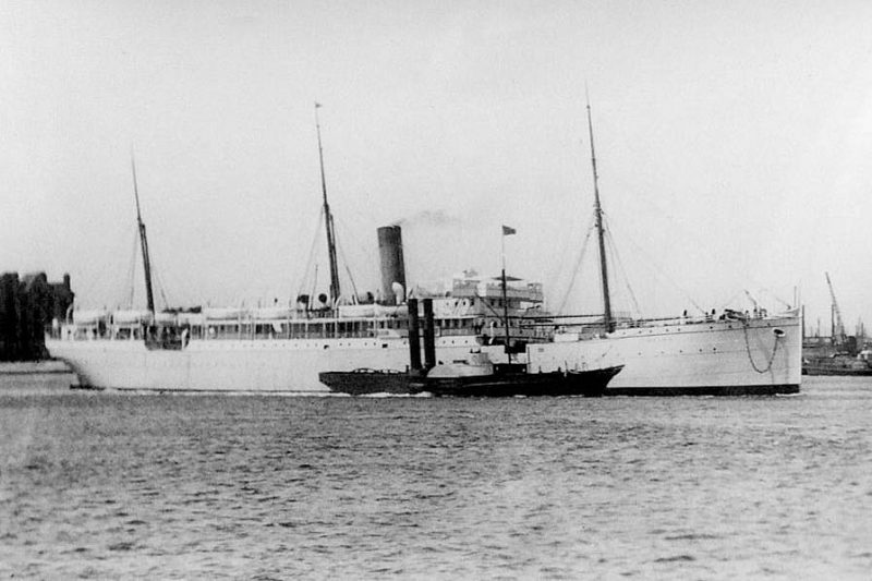 The first ship to sail sporting the new Union-Castle Houseflag was the 6,287grt Gaika. She was built in 1897 by Harland & Wolff at Belfast. On 16th March 1929 she arrived at Savona for breaking.